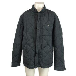 J. CREW - MEN'S XL - GRAY SUSSEX QUILTED ZIP & SNAP COTTON BLEND HEAVY JACKET